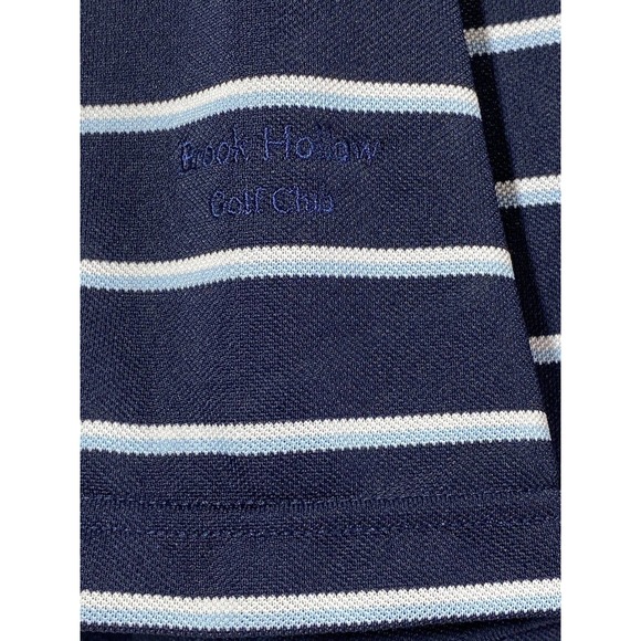 Peter Millar Summer Comfort Polo Men's Size Large With Pale Blue & Navy Stripe - Picture 4 of 7
